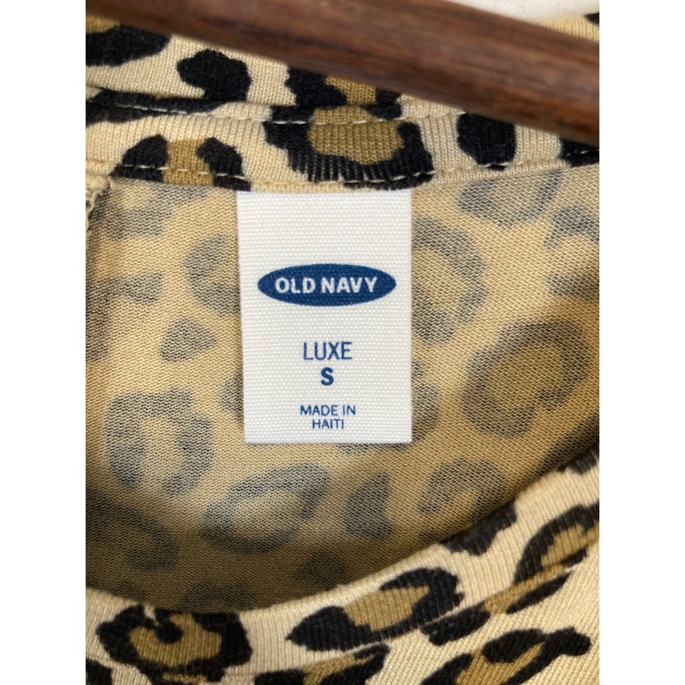 Old Navy Luxe Tank Top Womens Small Brown Leopard Print High Neck Sleeveless - Picture 3 of 9